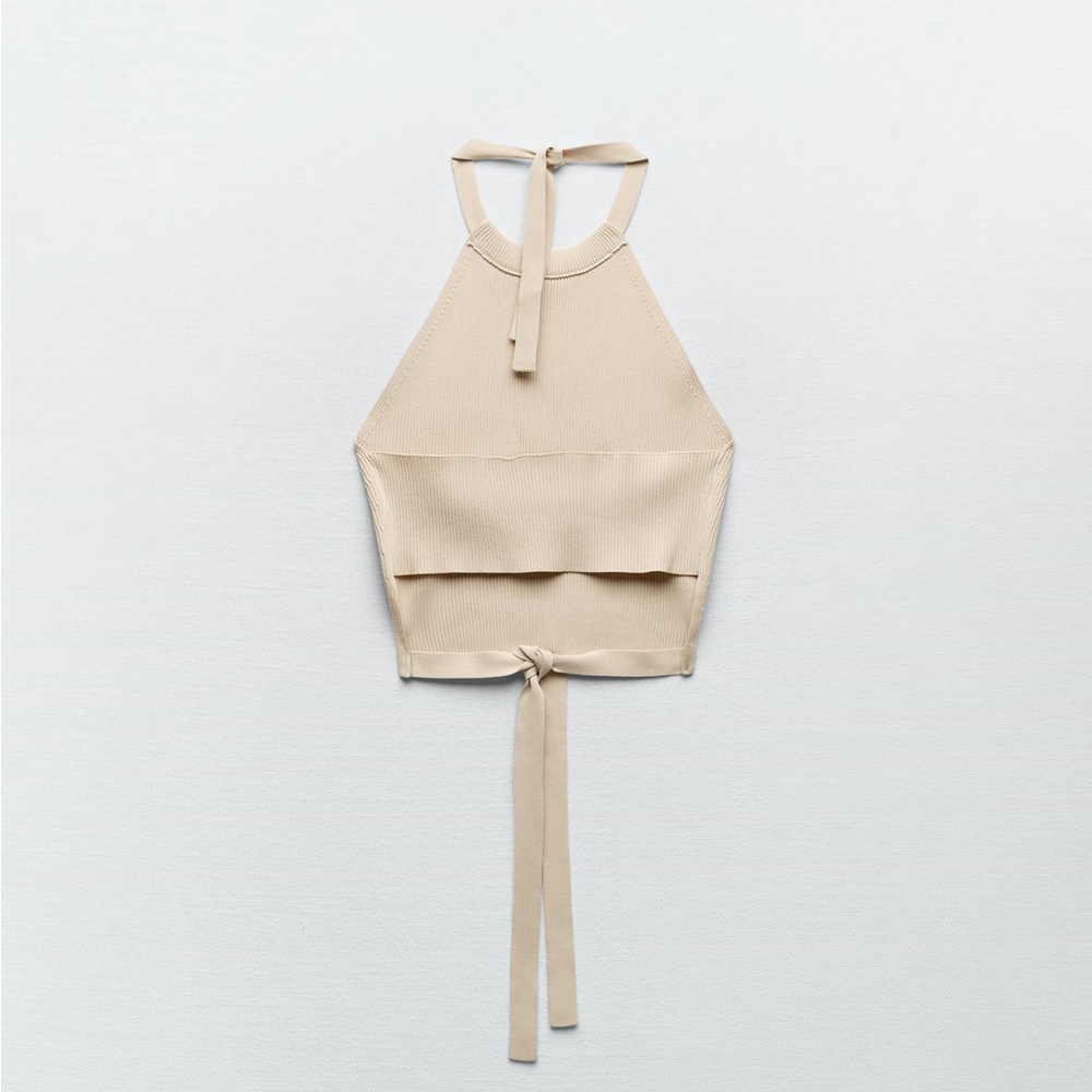 Zara Halter Knit Top Size S - Picture 3 of 13